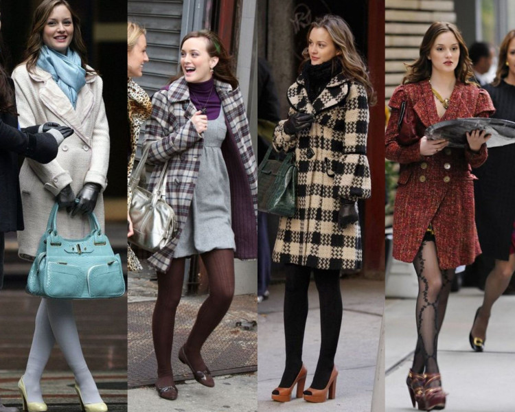 Blair Waldorf in a tailored pea coat